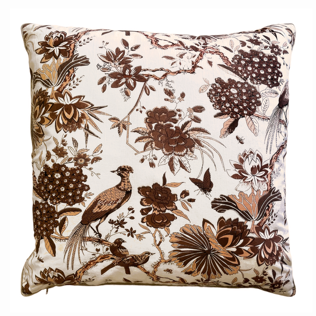 Custom 21" x 21" Printed Cotton Pillow | Pheasant B
