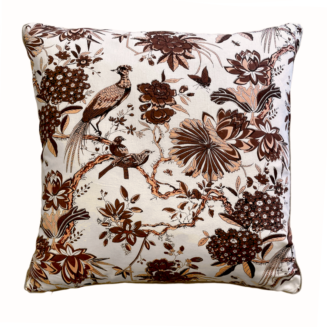 Custom 21" x 21" Printed Cotton Pillow | Pheasant A