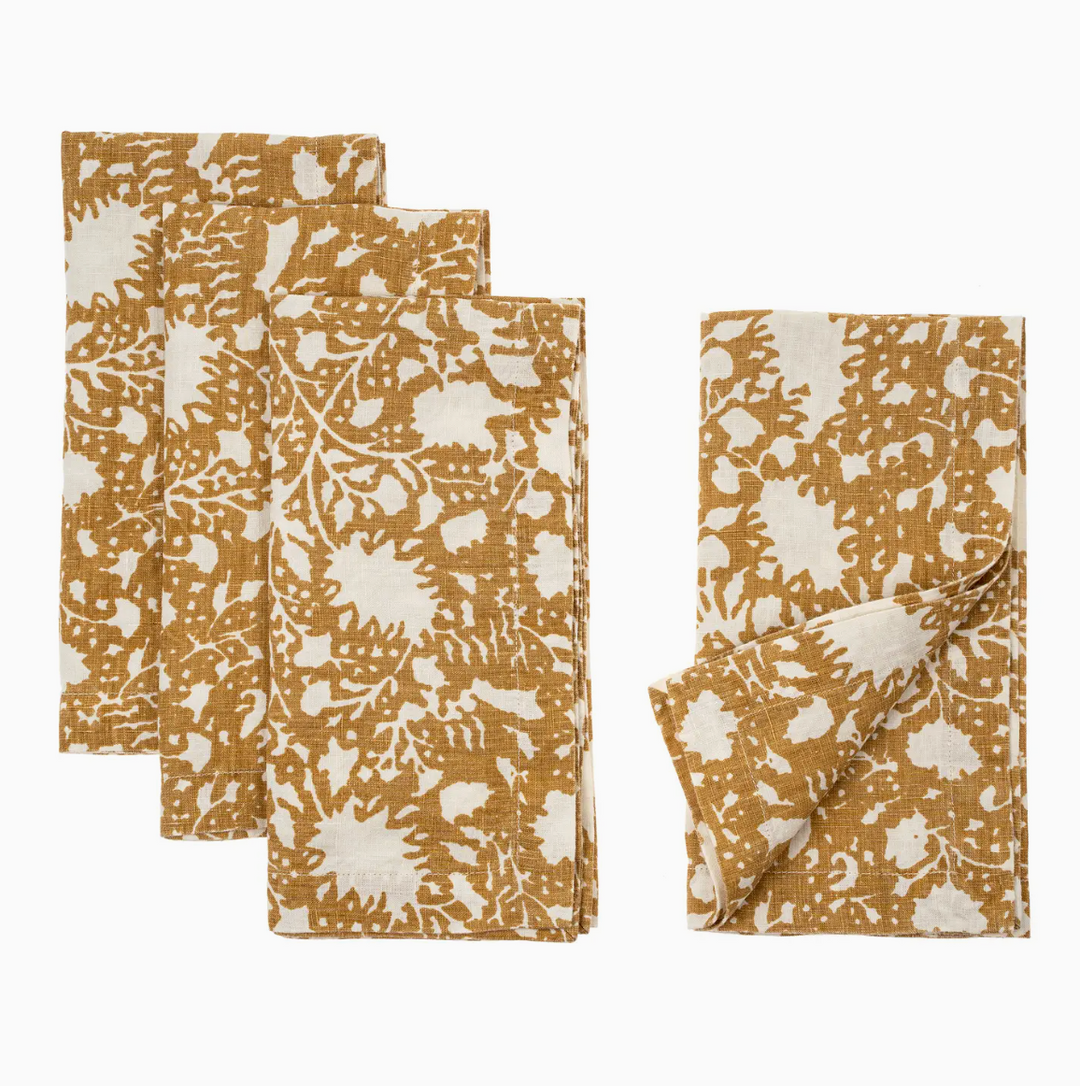 Eden Linen Napkins, Ochre | Set of 4