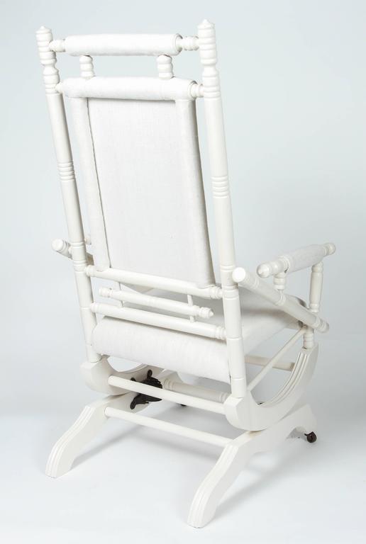 Antique Spring Rocking Chair, Newly Painted + Upholstered