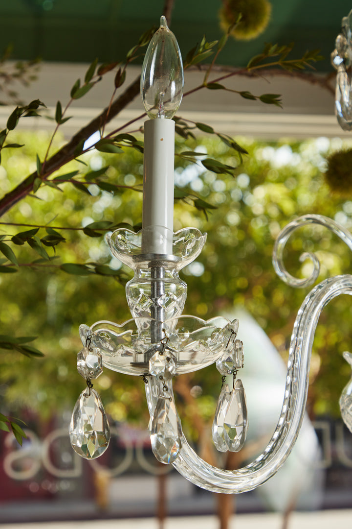 C. 1920 Czechoslovakian Crystal 3-Arm Chandelier