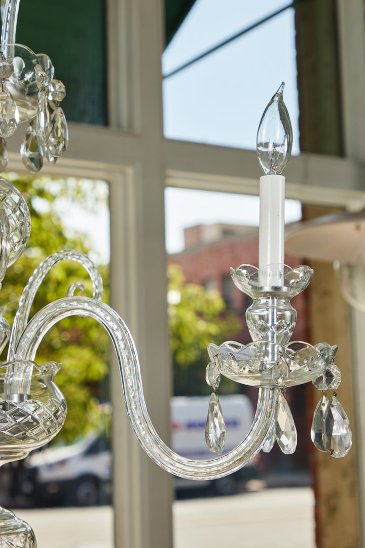 C. 1920 Czechoslovakian Crystal 3-Arm Chandelier