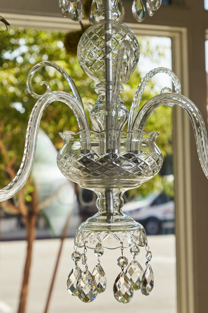 C. 1920 Czechoslovakian Crystal 3-Arm Chandelier