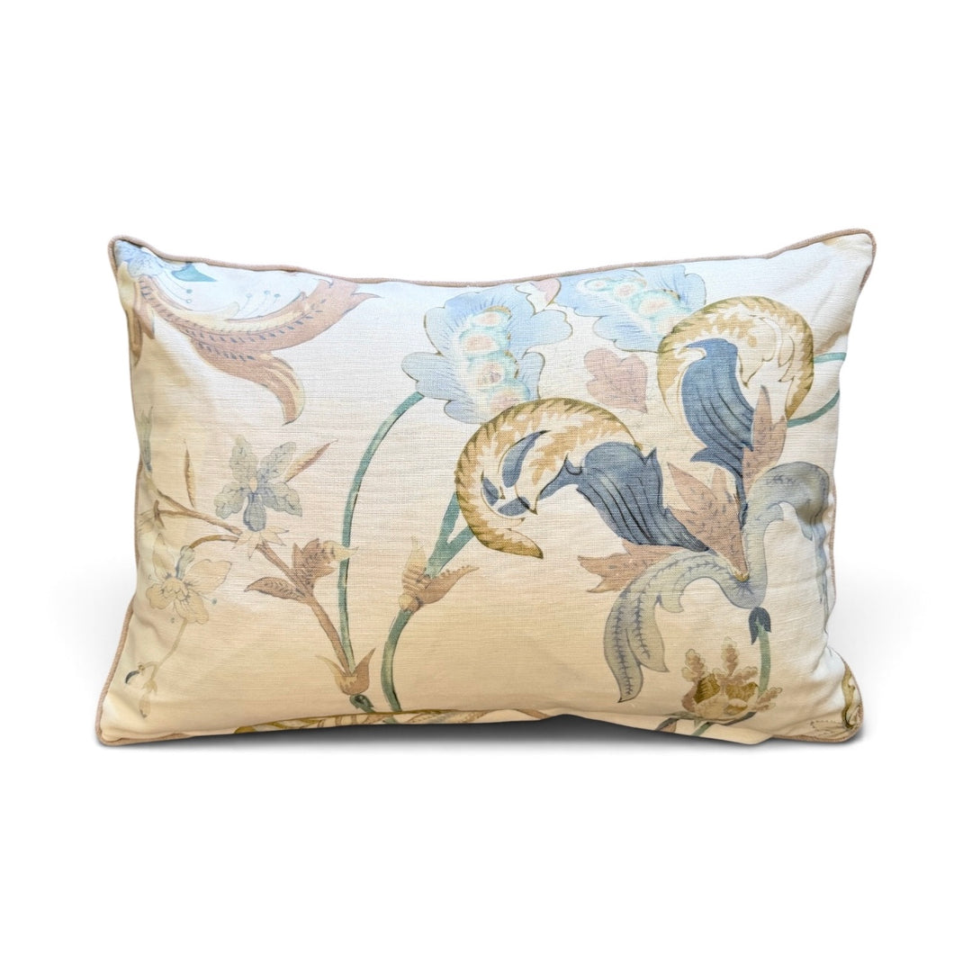 Custom 12" x 18" Pillow in an Abstract Floral Printed Linen/Cotton Blend