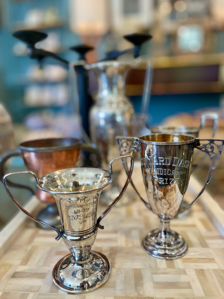 Vintage Silver Plate 1st Place Trophy '100 Yard Dash'
