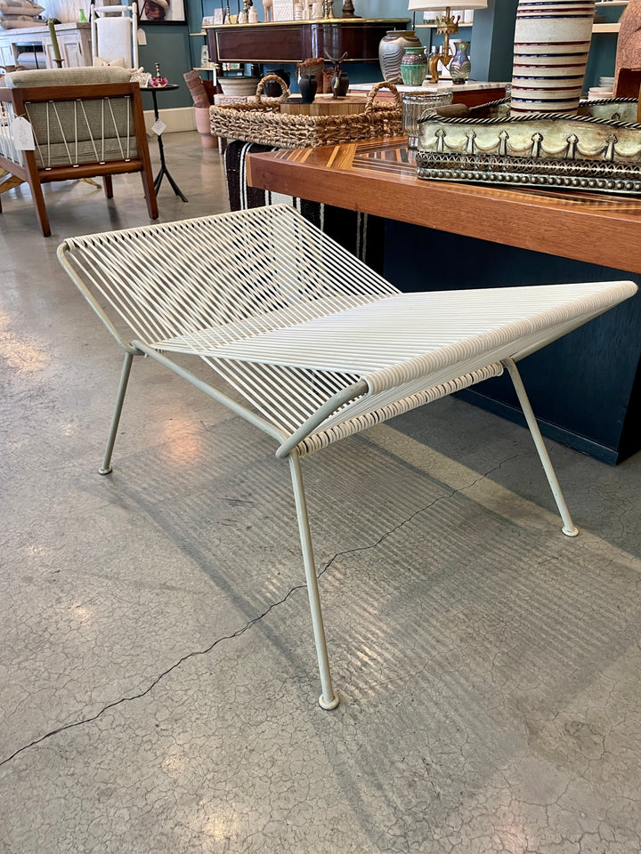 Mid-Century Iron + Cord Stool, Original Condition