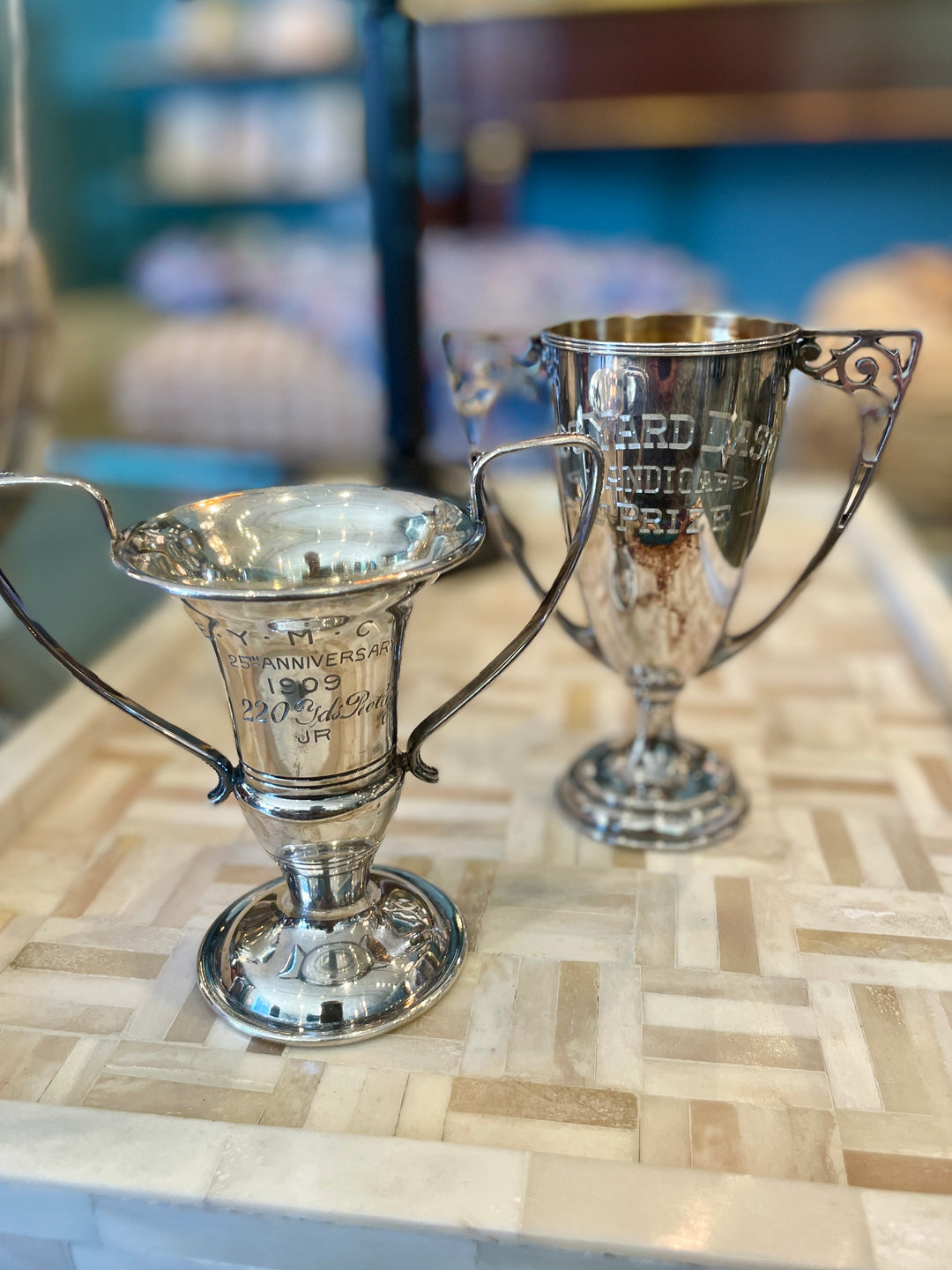 Vintage Small Silver Plate 1909 Trophy "200 Yard Relay Jr"