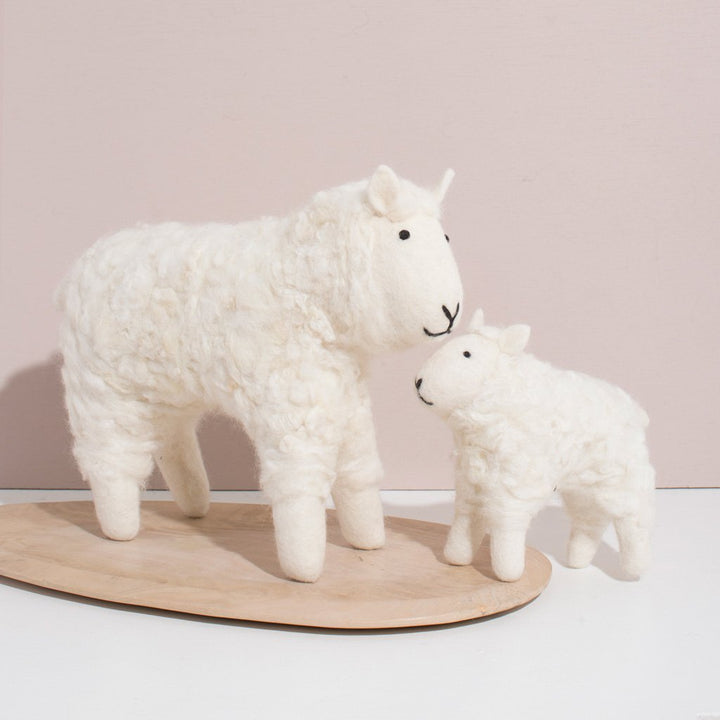 Hand Felted White Sheep | L