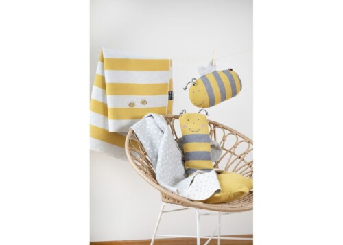 David Fussenegger - JUWEL Baby Blanket | Stripes + Bees