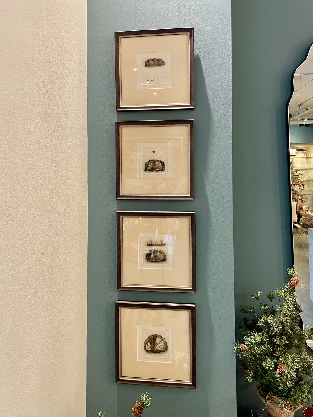 Hand Colored Etching of Junks in the Harbor by Law Wai Hin, Newly Framed | B