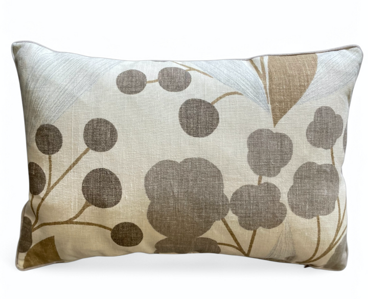 Custom 12” x 18” Pillow made from a Stylized Floral Printed on a Cotton/Linen Fabric | B