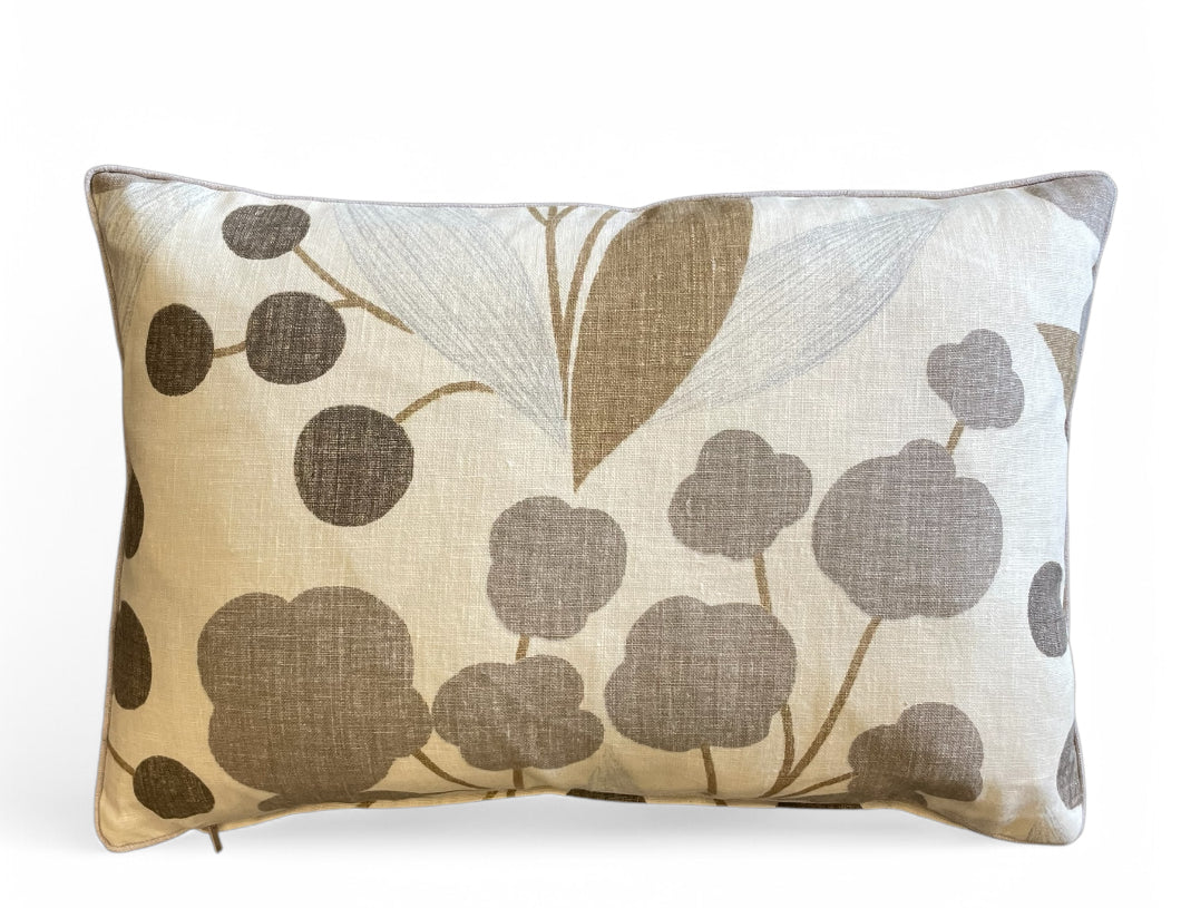 Custom 12” x 18” Pillow made from a Stylized Floral Printed on a Cotton/Linen Fabric | A