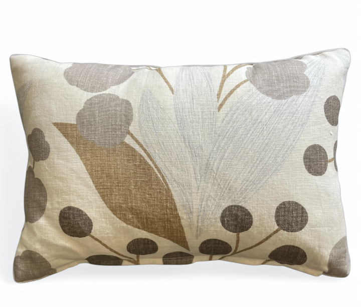 Custom 12” x 18” Pillow made from a Stylized Floral Printed on a Cotton/Linen Fabric | A