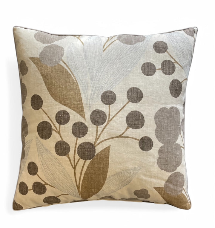 Custom 21” x 21” Pillow made from a Stylized Floral Printed on a Cotton/Linen Fabric | A