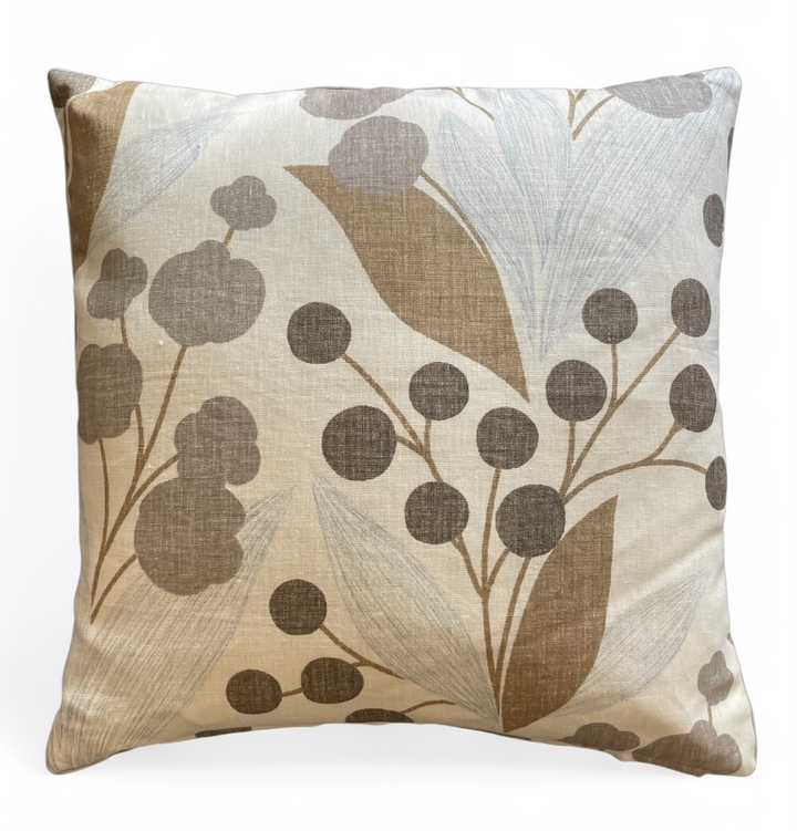 Custom 21” x 21” Pillow made from a Stylized Floral Printed on a Cotton/Linen Fabric | A