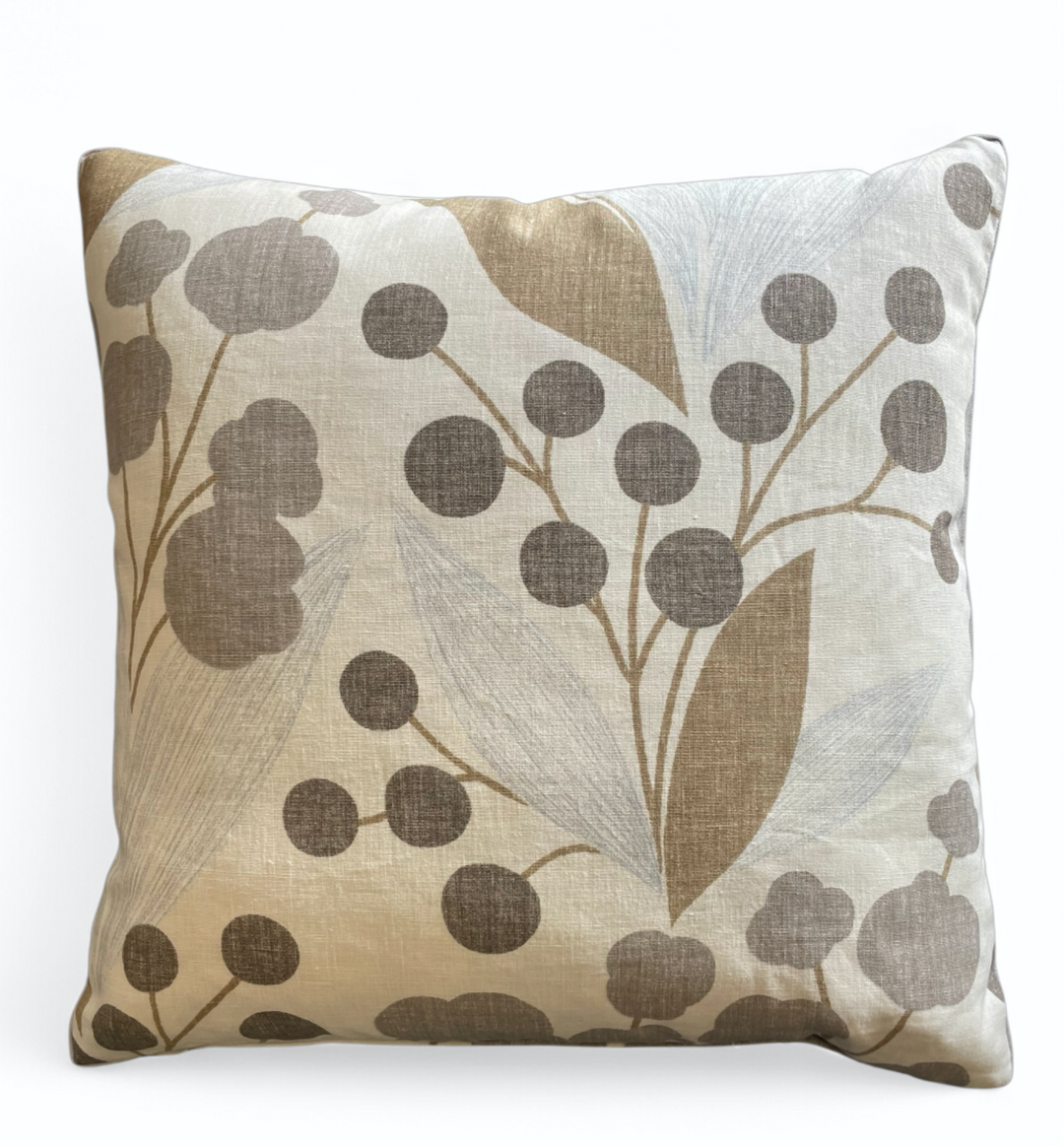 Custom 21” x 21” Pillow made from a Stylized Floral Printed on a Cotton/Linen Fabric | B