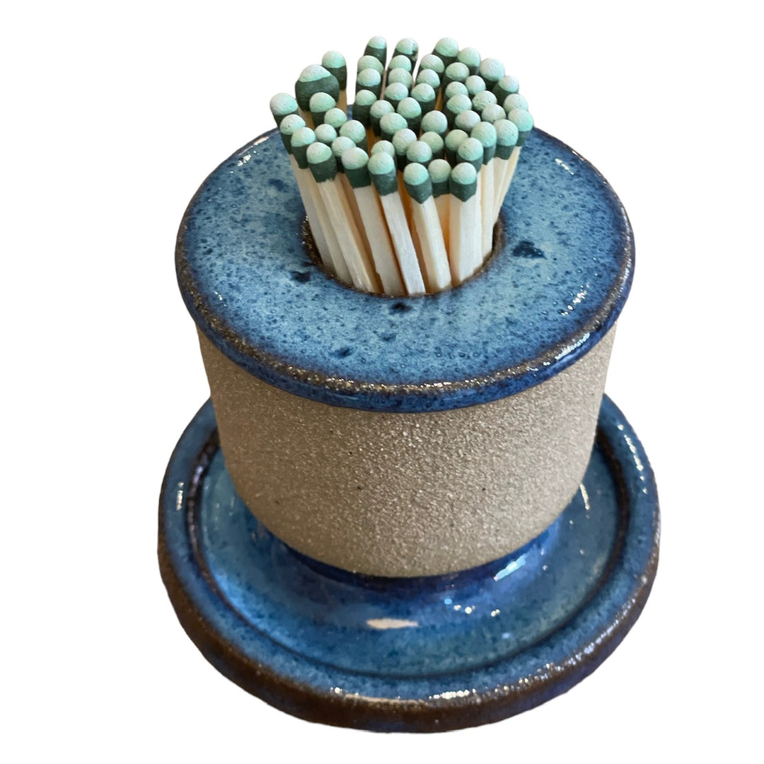 a|g Ceramics - Match Strike with Spent Tray in Blue | Column