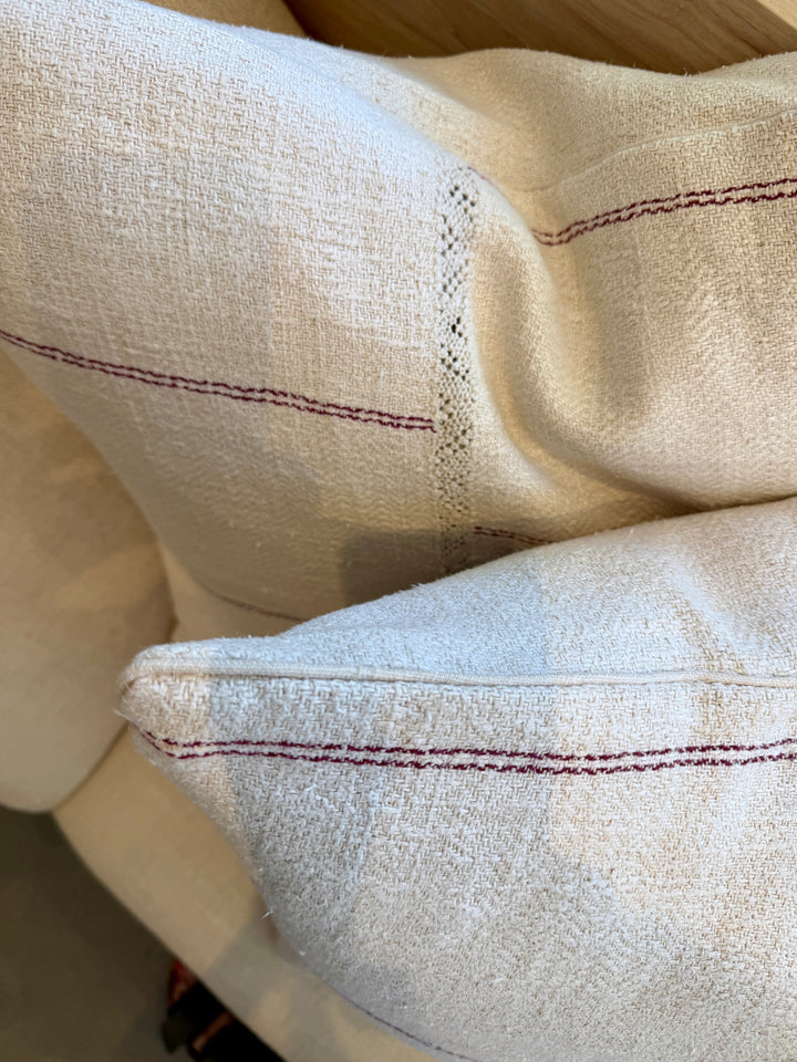 Custom 12" x 18" Pillow made from Vintage Homespun Linen, Romania