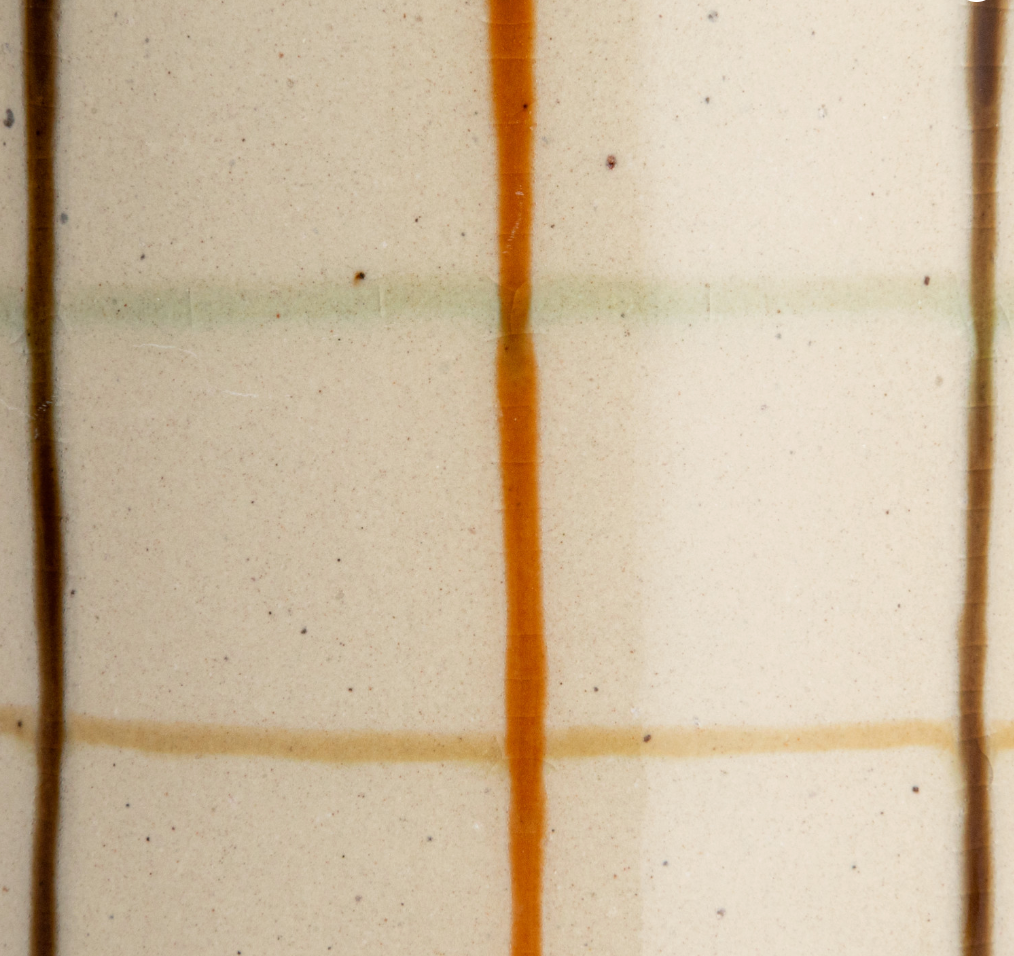 32 oz. Hand-Painted Stoneware Pitcher w/ Grid Pattern