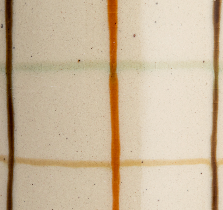 32 oz. Hand-Painted Stoneware Pitcher w/ Grid Pattern