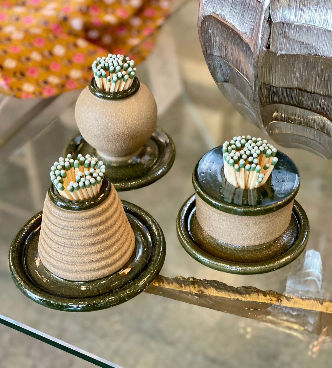a|g Ceramics - Match Strike with Spent Tray in Dark Olive | Column