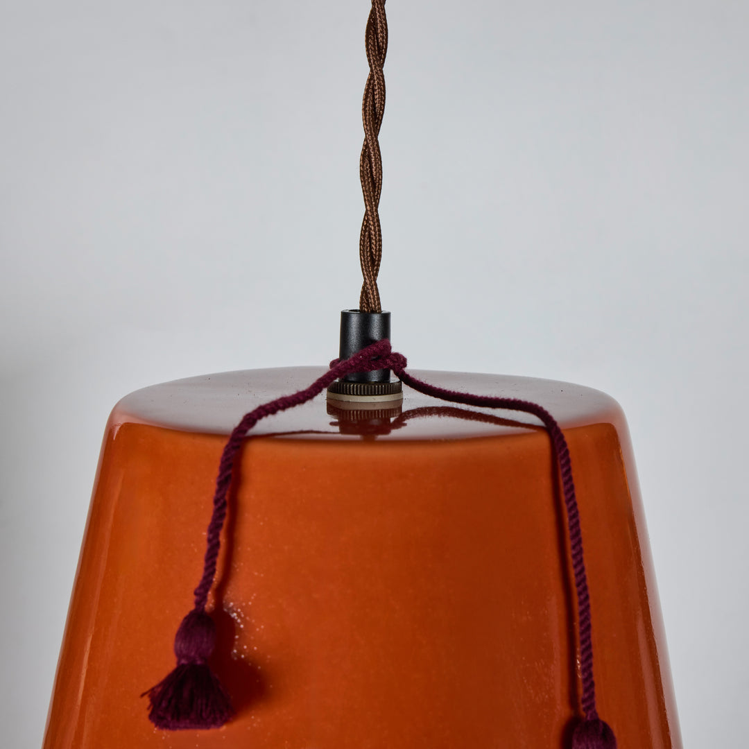 Valerie Barkowski Handmade Ceramic 'Fez' Pendant, Morocco | Marsala