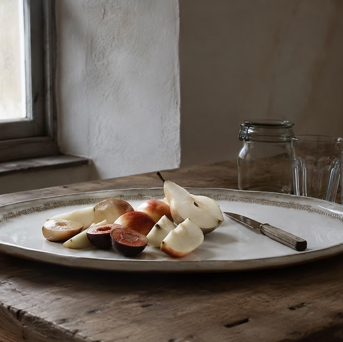 GUARDA - Oval Stoneware Serving Platter | L