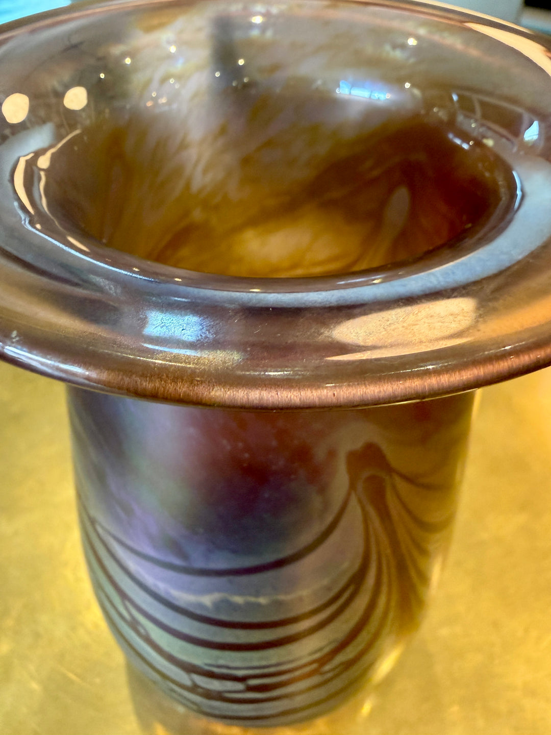 Vintage Lavender Art Glass Vase, Signed by Artist  + Dated 1980