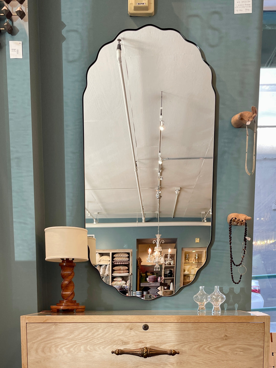 Metal Framed Scalloped Wall Mirror