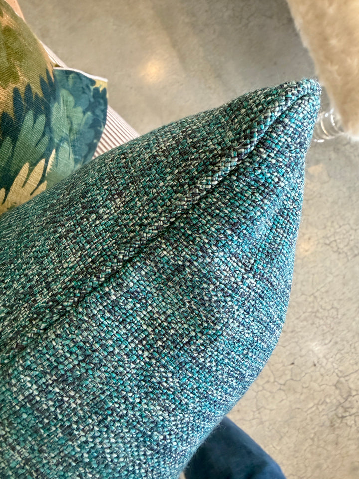 Custom 12" x 18" Pillow made from Cotton / Linen Heather Fabric | Teal