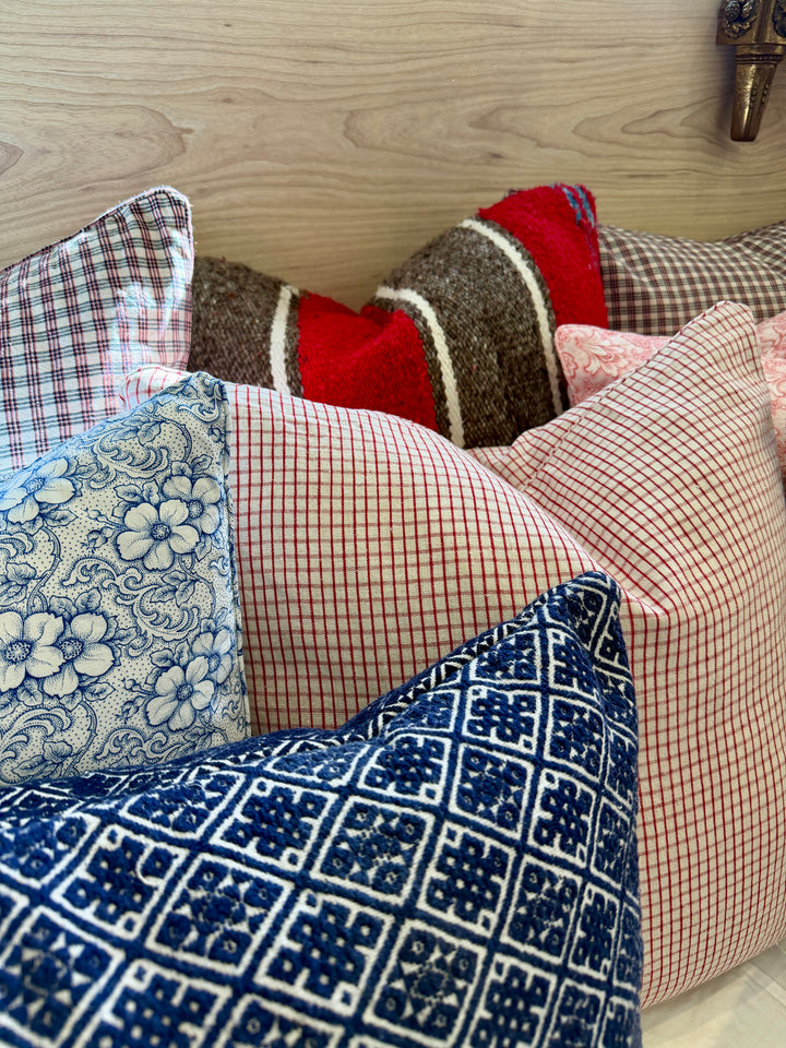 Custom 24" x 24" Pillow made from a Handwoven Wool Textile