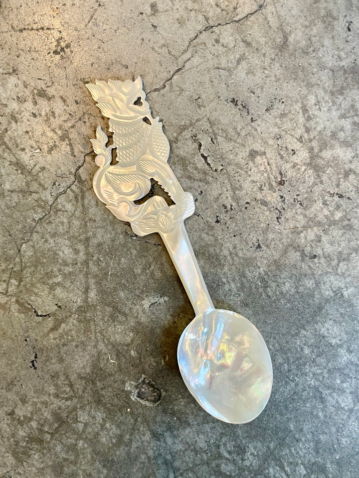 Antique Hand Carved MOP Caviar Spoon