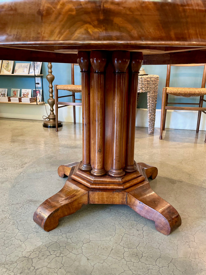 19th C English Regency Mahogany Round Pedestal Table