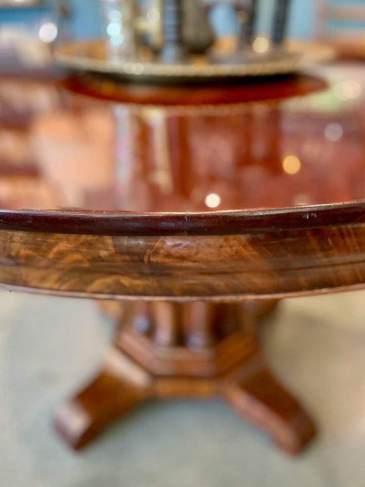 19th C English Regency Mahogany Round Pedestal Table