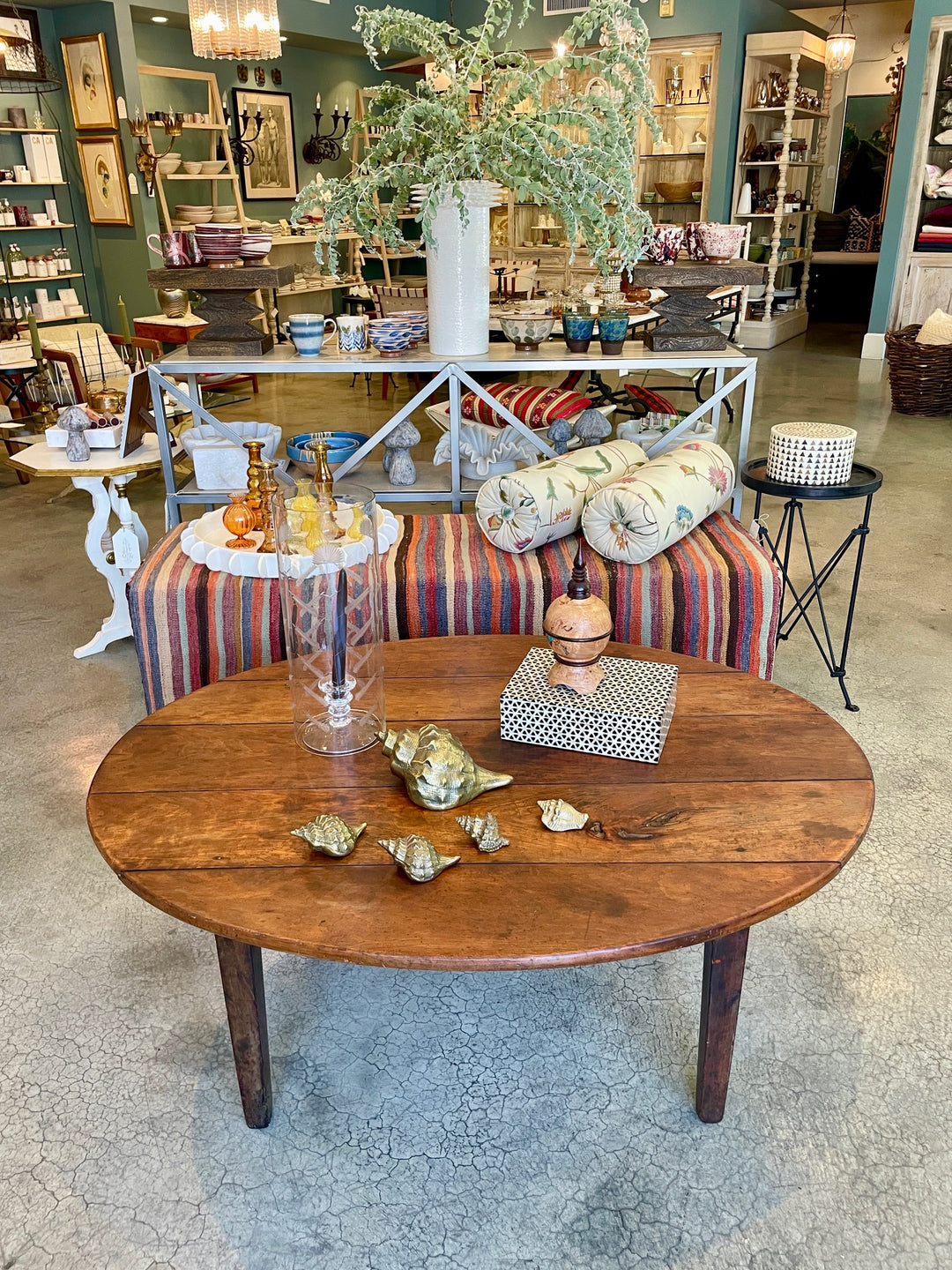 Vintage Oval Wood Coffee Table