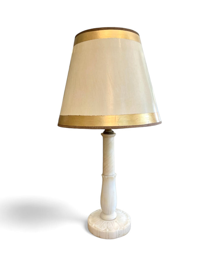 Vintage Hand Carved Marble Table Lamp