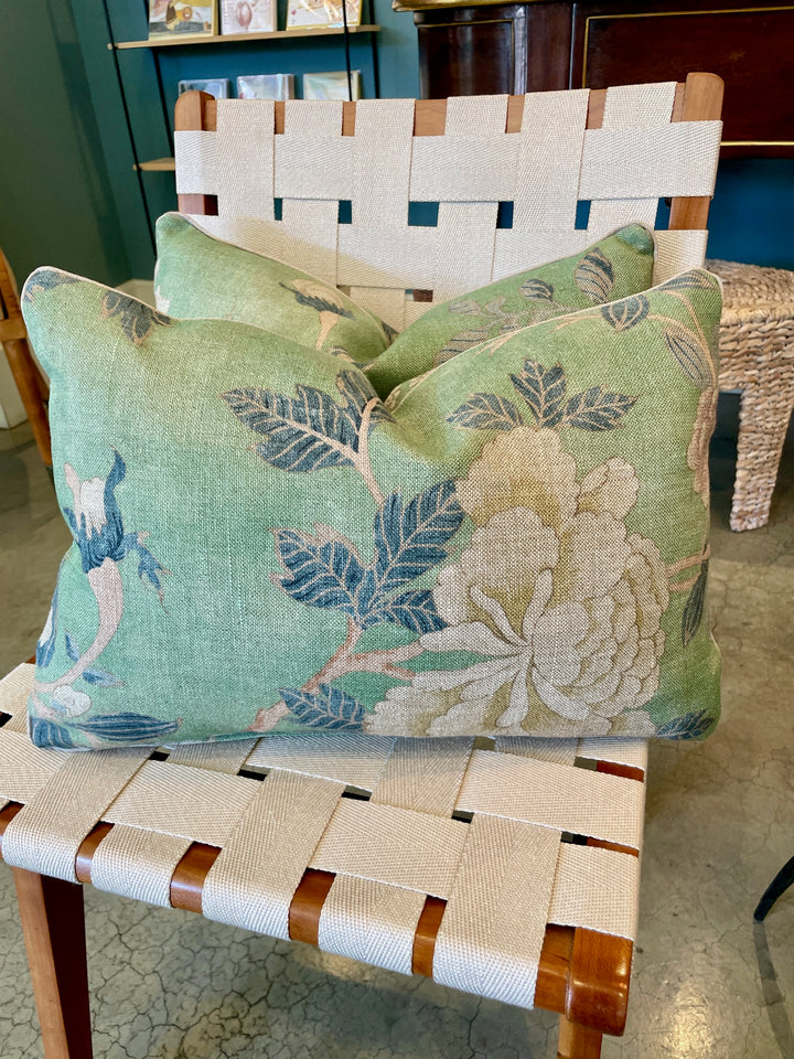 Custom 12" x 18" Pillow made from a Floral Printed Linen, England