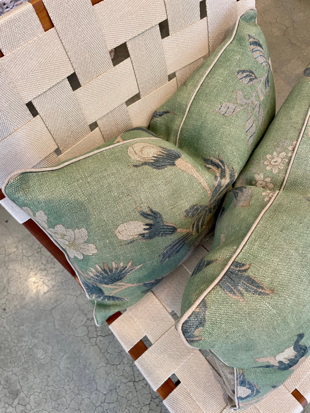 Custom 12" x 18" Pillow made from a Floral Printed Linen, England