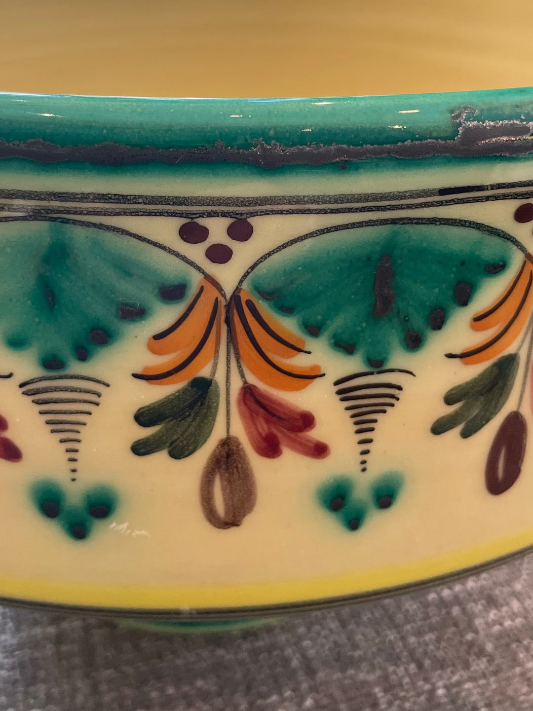 Vintage Hand Painted Spanish Pottery Bowl