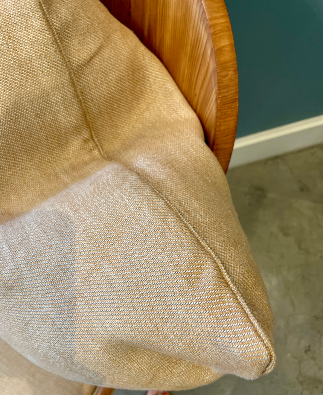 Custom 20" x 20" Pillow made from Honey Colored Italian Linen