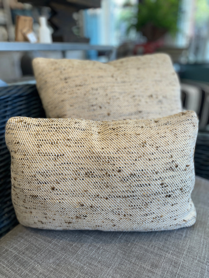 Custom 12" x 18" Pillow made from Designer Nubby Brown/Gold Cotton Fabric