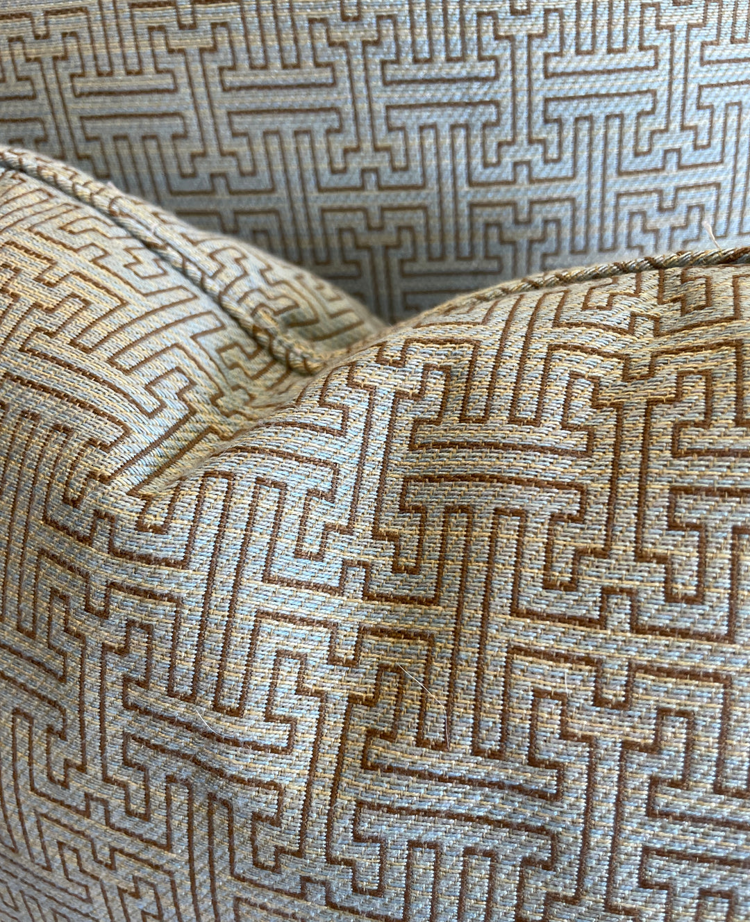 Custom 12" x 18" Pillow made from Designer Blue/Green Fabric w/Maze Pattern