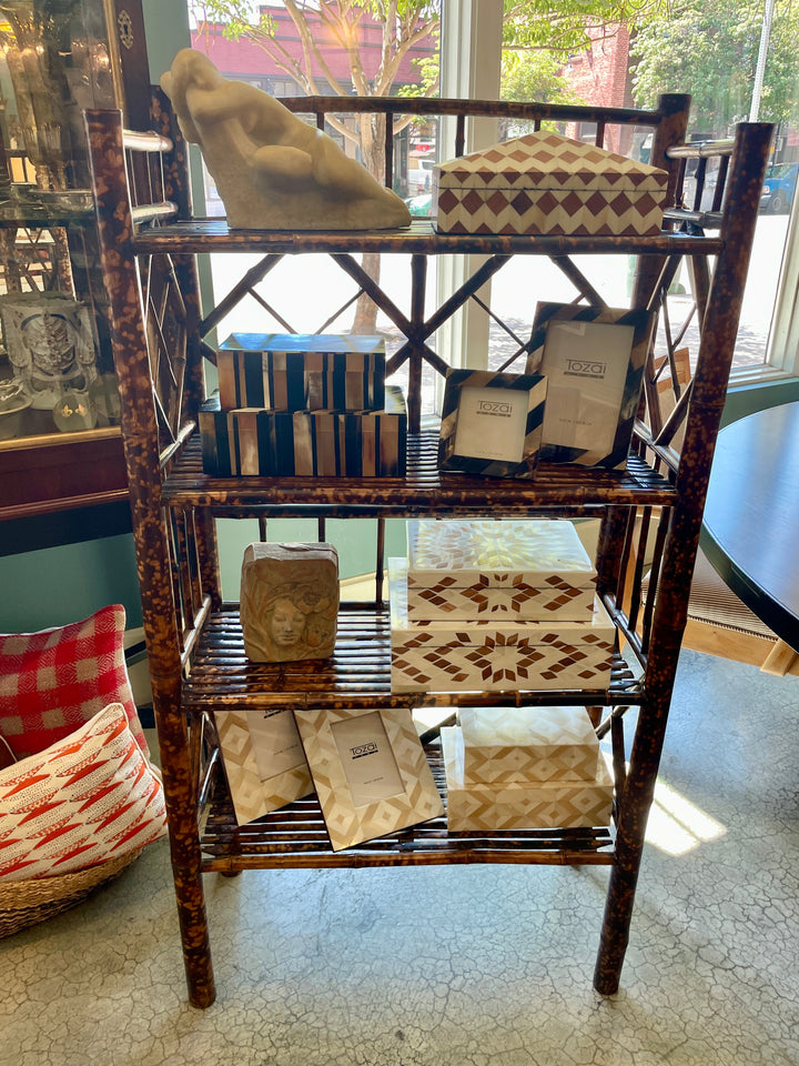 Early 20th Century Tortoiseshell Bamboo Étagère w/ 4 Shelves