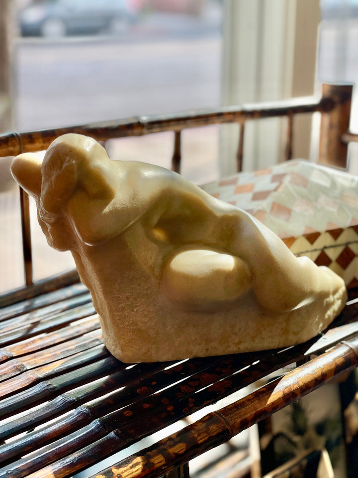 Vintage Reclining Nude  Composite Stone Sculpture, Vincent Glinsky (1895-1975)