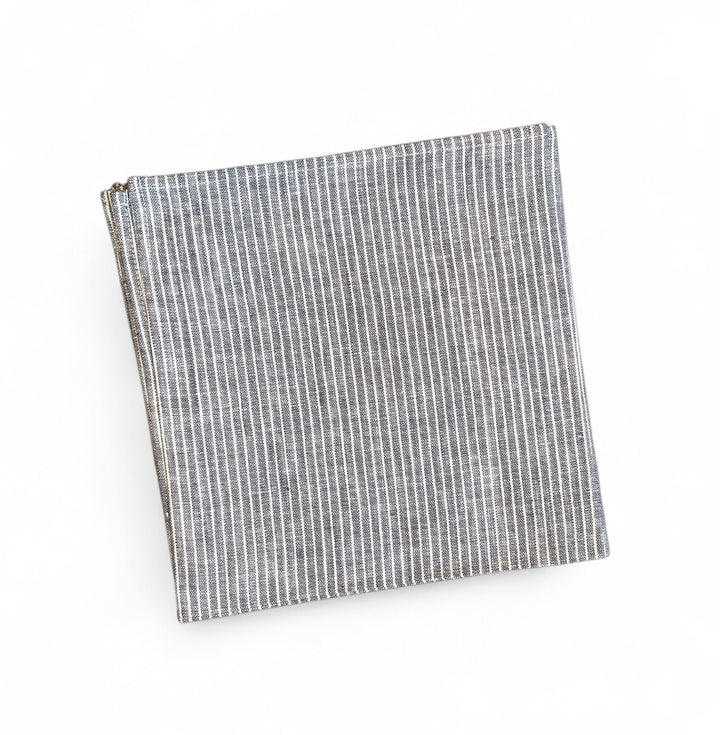 Linen Napkin Grey + White Stripe | Set of 4