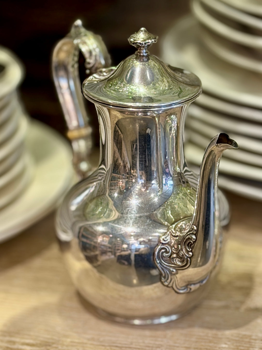 Antique Sterling Silver Small Teapot w/ Decorative Accents