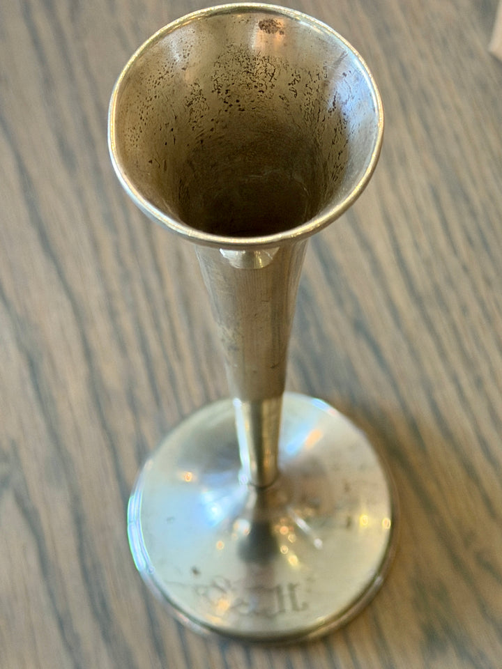 Vintage Sterling Silver Bud Vase w/ Engraved Monogam