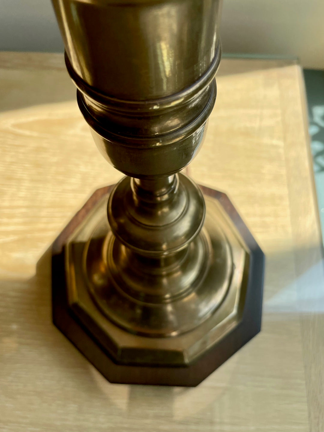 Vintage Tall Brass Candlestick Newly Made into Table Lamp