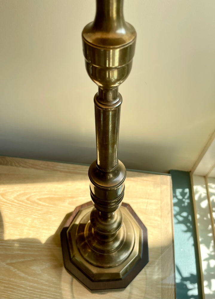 Vintage Tall Brass Candlestick Newly Made into Table Lamp