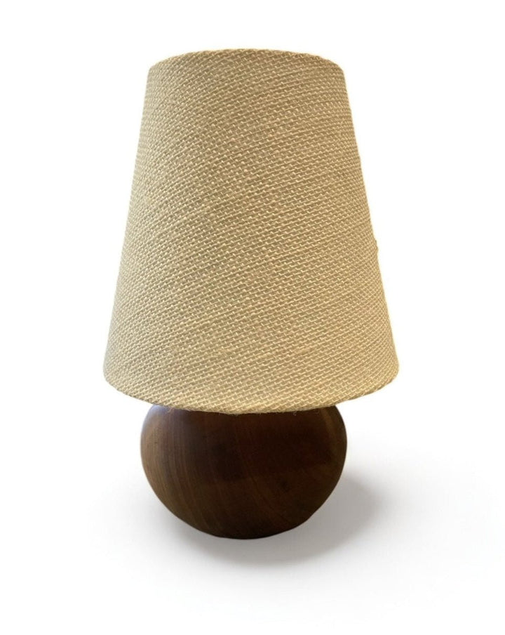 Vintage Small Round 'Ball' Wood Lamp